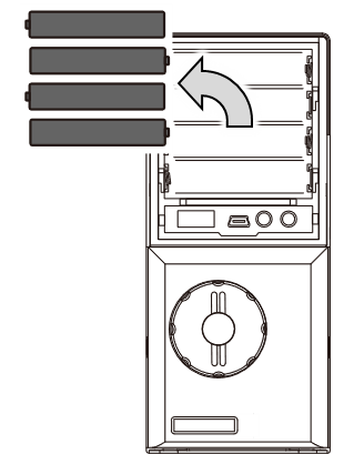 古い電池を取り出し