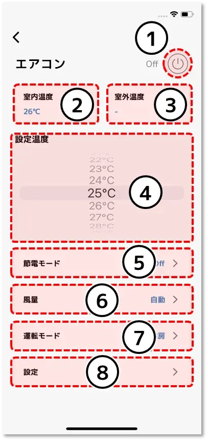 エアコンの操作手順